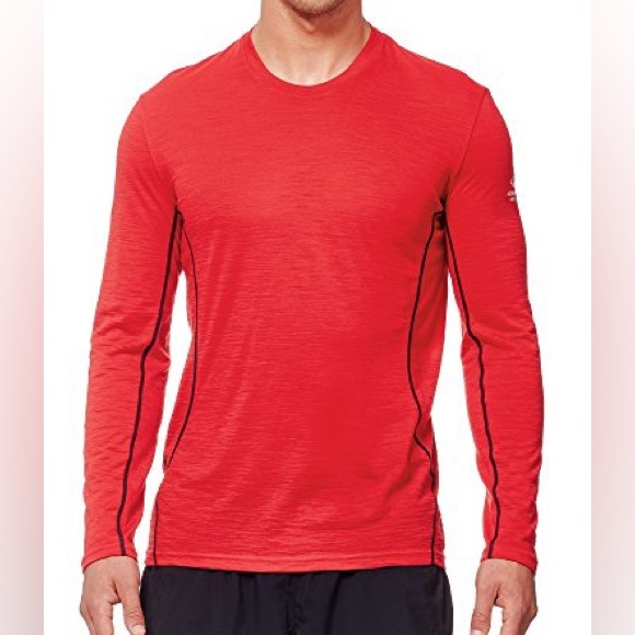 Icebreaker Other - Icebreaker Aero Long Sleeve Crewe Merino Base Layer Top Shirt Red Men’s